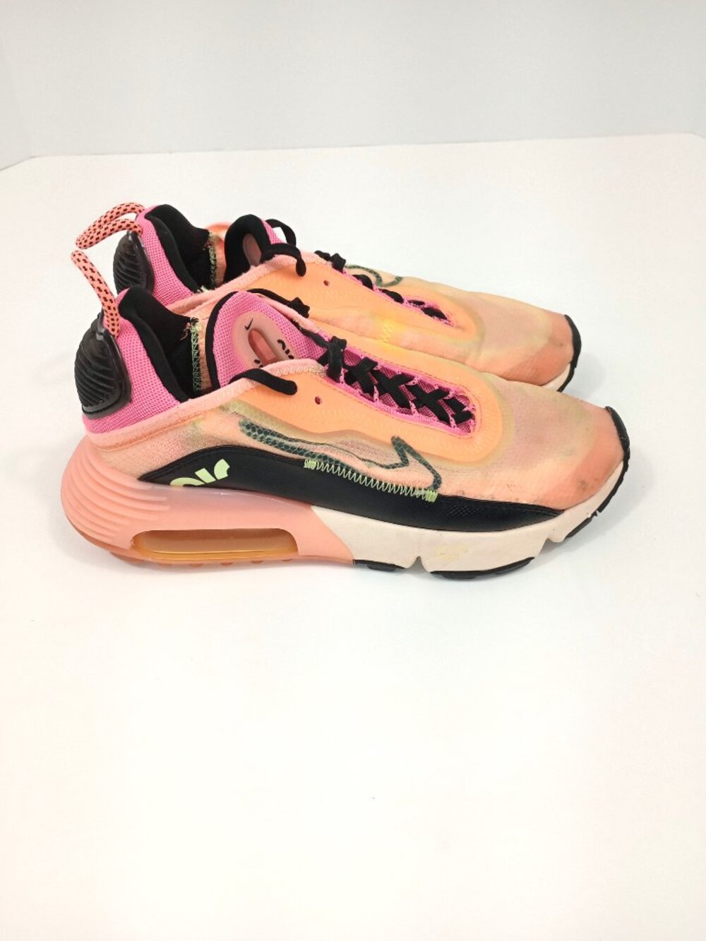 Nike Air Max 2090 Neon Highlighter Size 5 Black Pink Orange Running Shoes